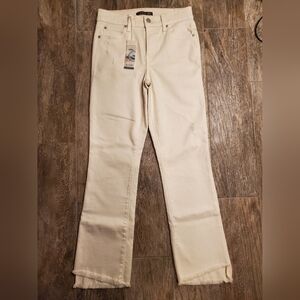NWT Level 99 Kick Flare Stretch Cream Jeans Size 2